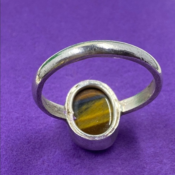 💛 Vintage Handmade Sterling Silver Tiger’s Eye Ring - Picture 2 of 6